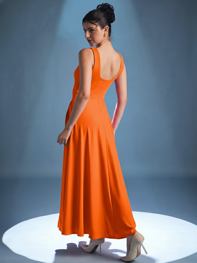 orange-stretchable-corset-fit-and-flare-midi-dress-back-angle-uptownie.png